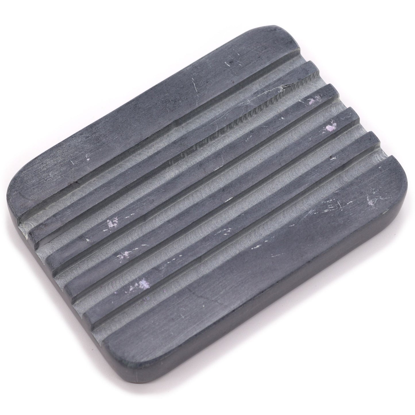 Grey Soapstone Soap Dish 12x8.5cm - Heavey Ridges from our luxury stone soap dishes collection