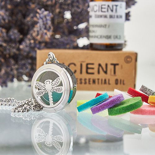 Aromatherapy Diffuser Necklace - Dragonfly 25mm from our luxury aromatherapy diffuser necklaces collection