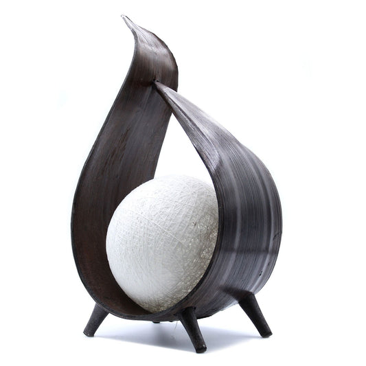 Natural Coconut Lamp - Chocolate Wrapover Twist lifestyle product photo on neutral background