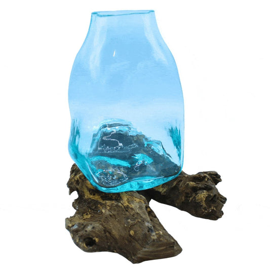 Photo 2 of Large Molten Glass Vase - Terrarium Jar On Wood Luxury Decor featuring authentic premium craftsmanship.