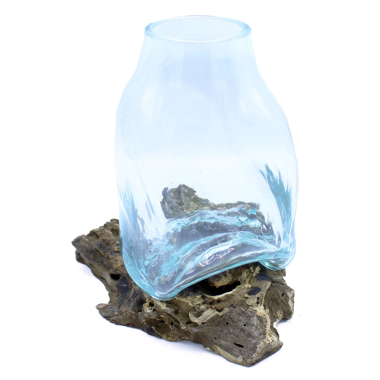Photo 3 of Large Molten Glass Vase - Terrarium Jar On Wood Luxury Decor featuring authentic premium craftsmanship.