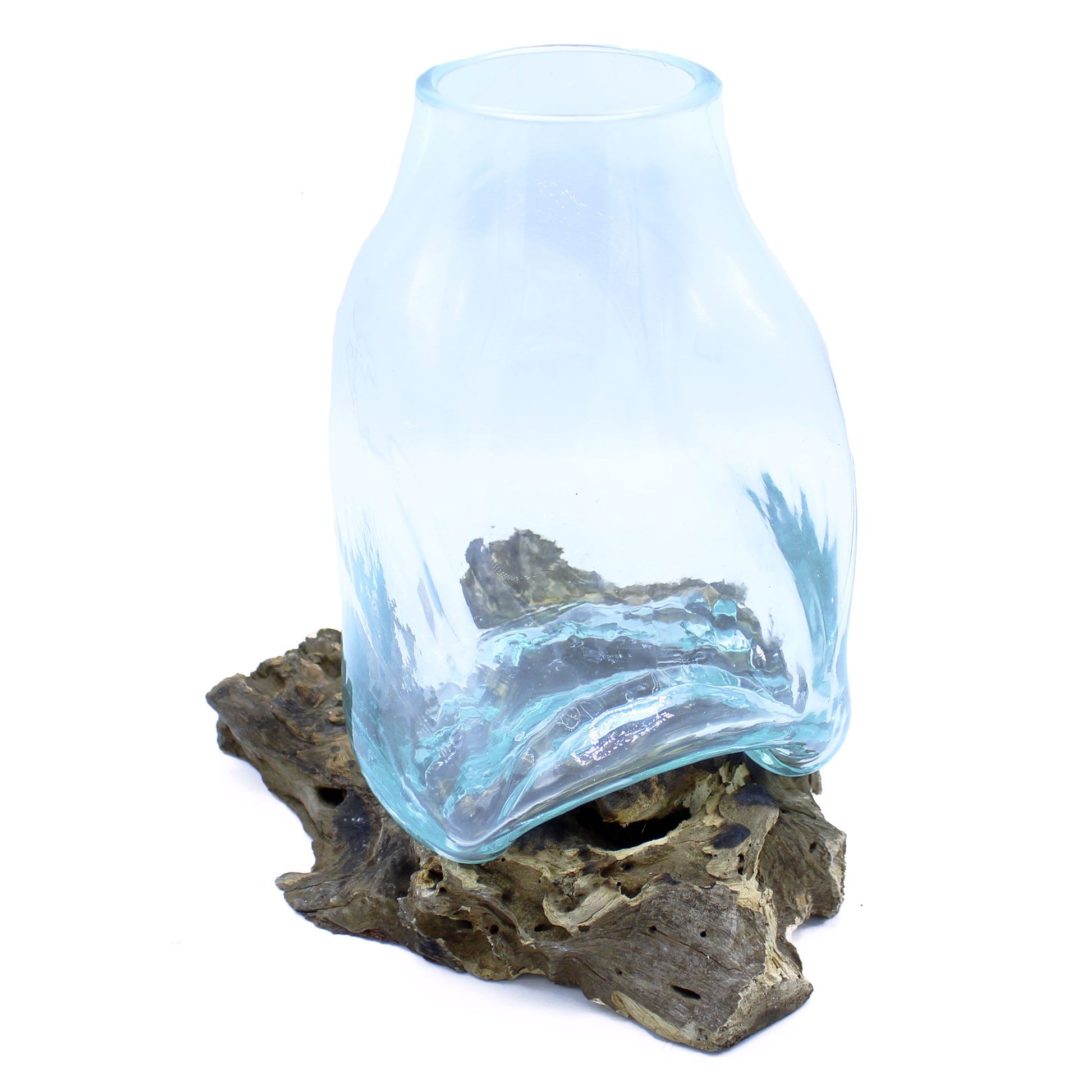 Photo 3 of Large Molten Glass Vase - Terrarium Jar On Wood Luxury Decor featuring authentic premium craftsmanship.