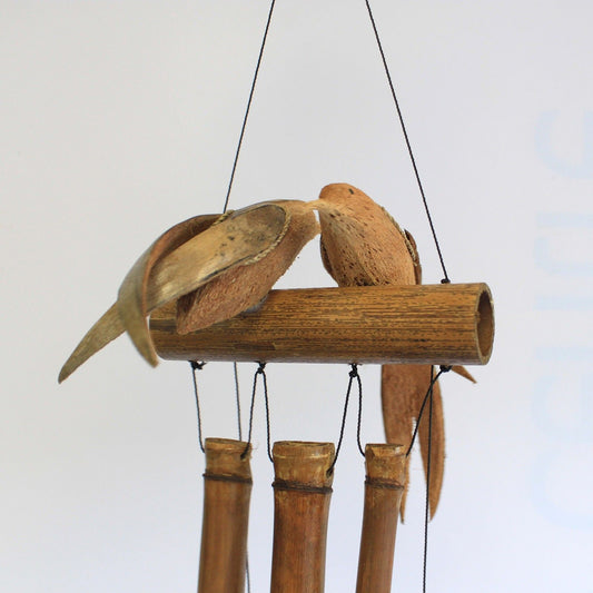 Coconut Twin Birds Windchimes from our luxury wild wild bamboo wind chimes collection