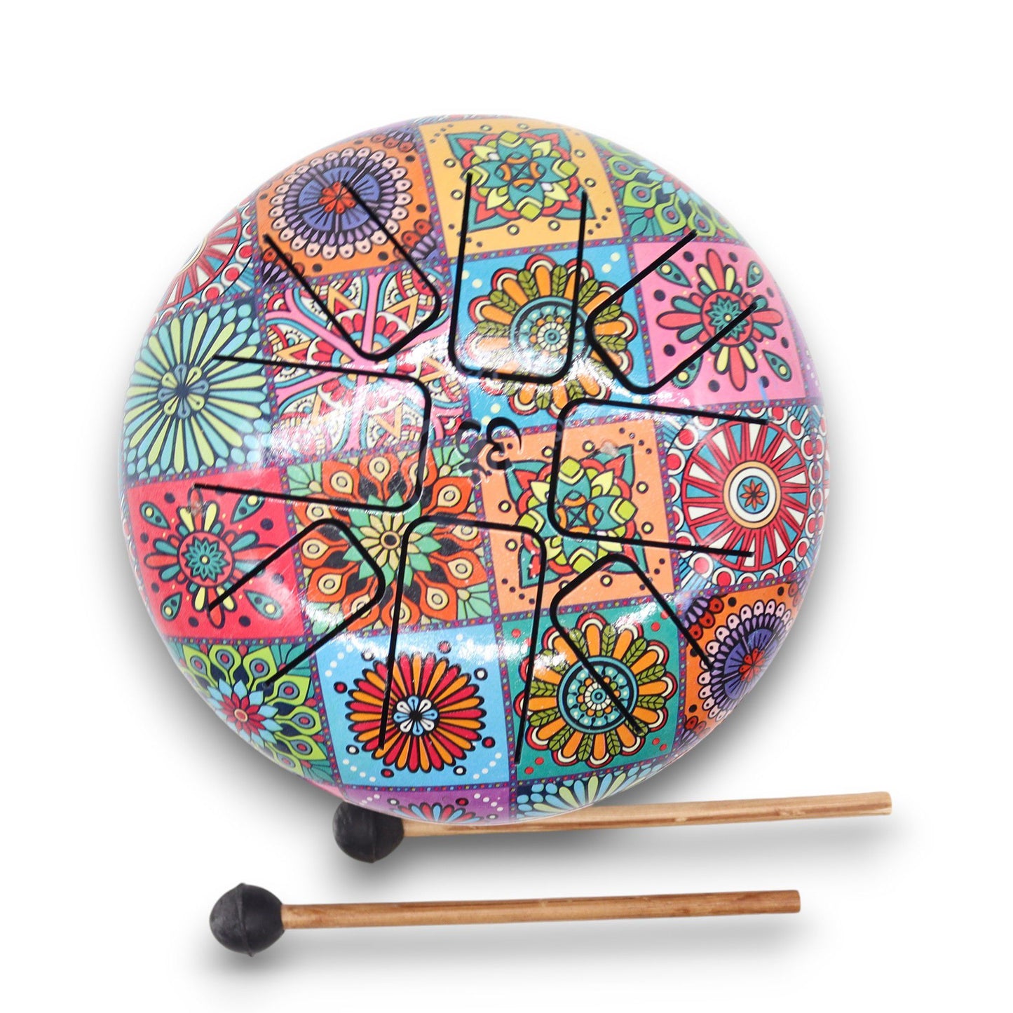 Photo 2 of Med Hapi Drum Multi Coloured - 17x13cm Meditation Drum featuring authentic premium craftsmanship.