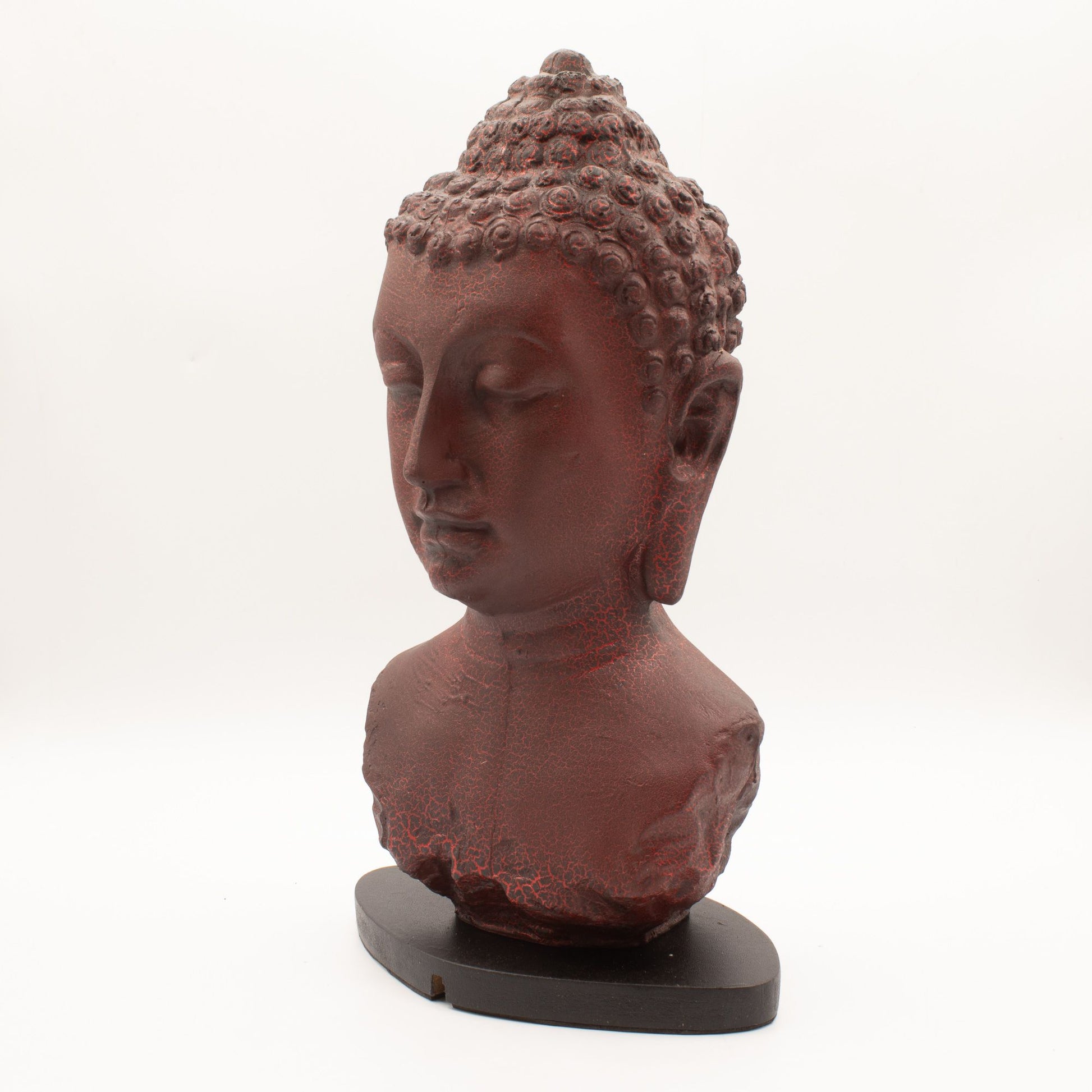 Buddha Bust Lamp Molton Lava - Oval stand lifestyle product photo on neutral background