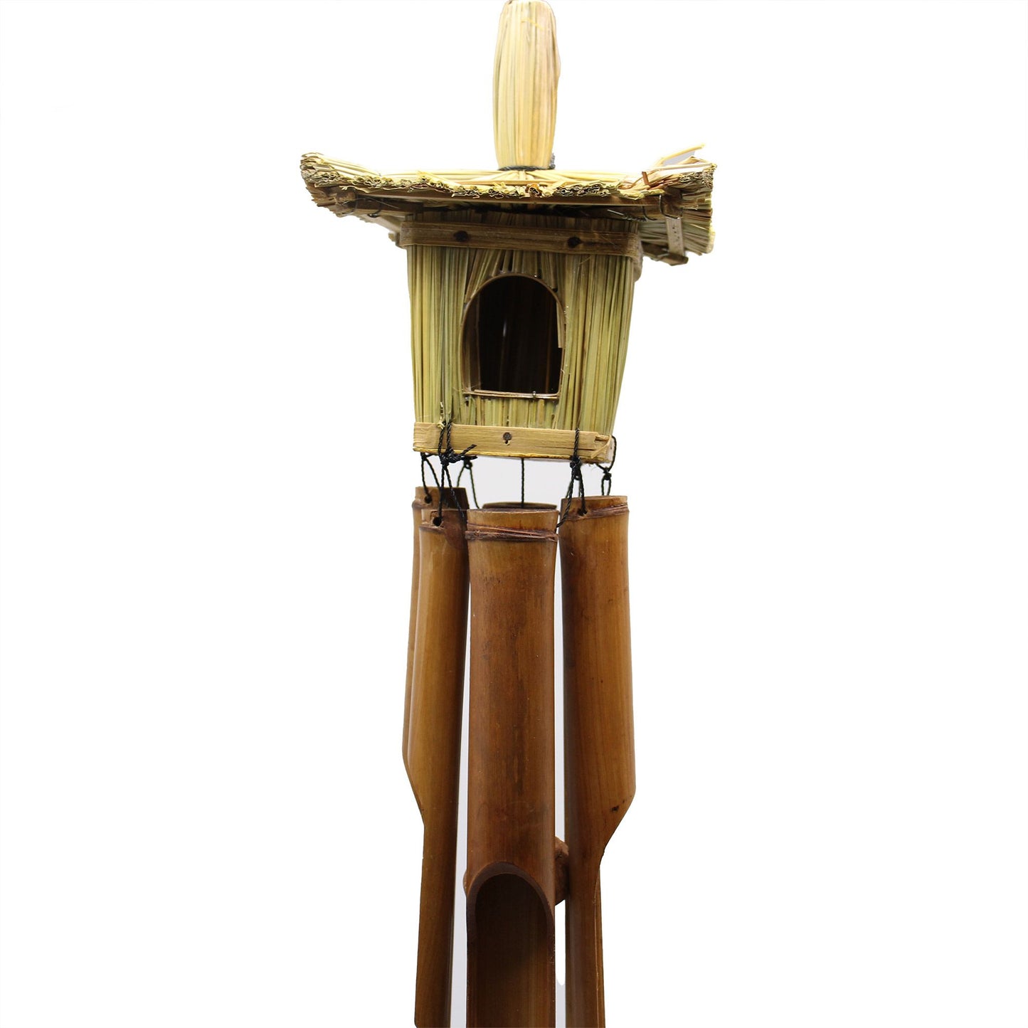 Square Seagrass Bird Box with Chimes 49x15cm from our luxury seagrass bird houses collection