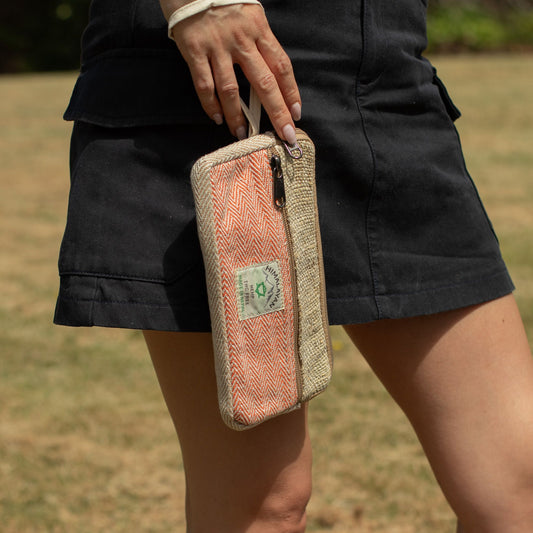 Hemp Phone/Tobacoo/Anything Zip Pouch (assorted) lifestyle product photo on neutral background
