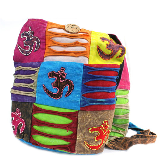 Ethnic Sling Bag - Teal / Om lifestyle product photo on neutral background