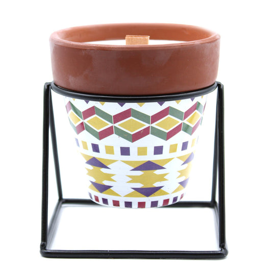 Luxury presentation of the agnes cat herb garden candles geranium534 showing the premium artisan packaging and complete set contents