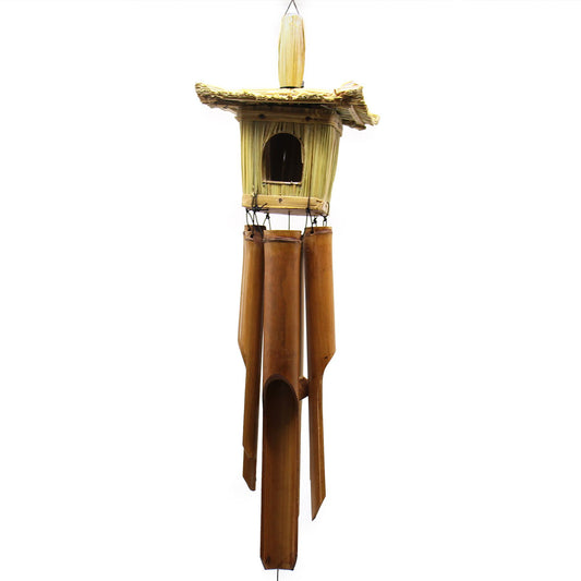 Square Seagrass Bird Box with Chimes 49x15cm from our luxury seagrass bird houses collection