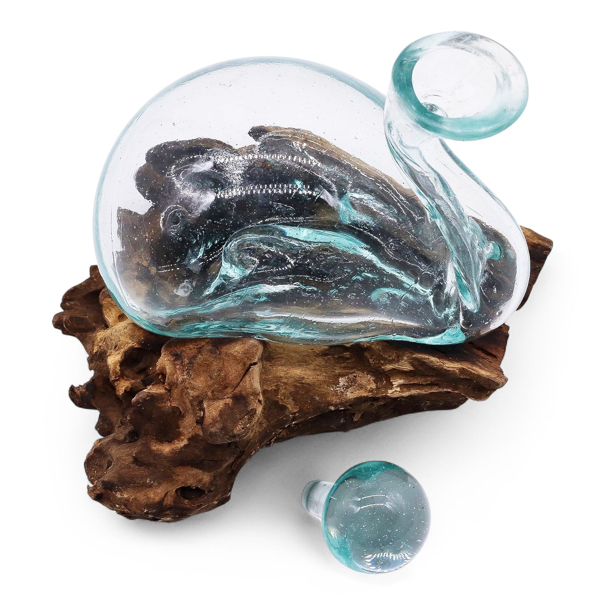 Photo 4 of Molten Glass Duck Decanter On Wood With Stopper 19cm featuring authentic premium craftsmanship.
