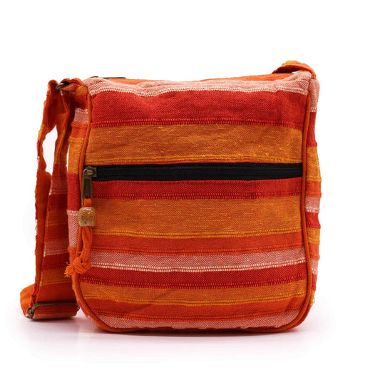 Lrg Nepal Sling Bag  (Adjustable Strap) -  Sunrise Orange lifestyle product photo on neutral background