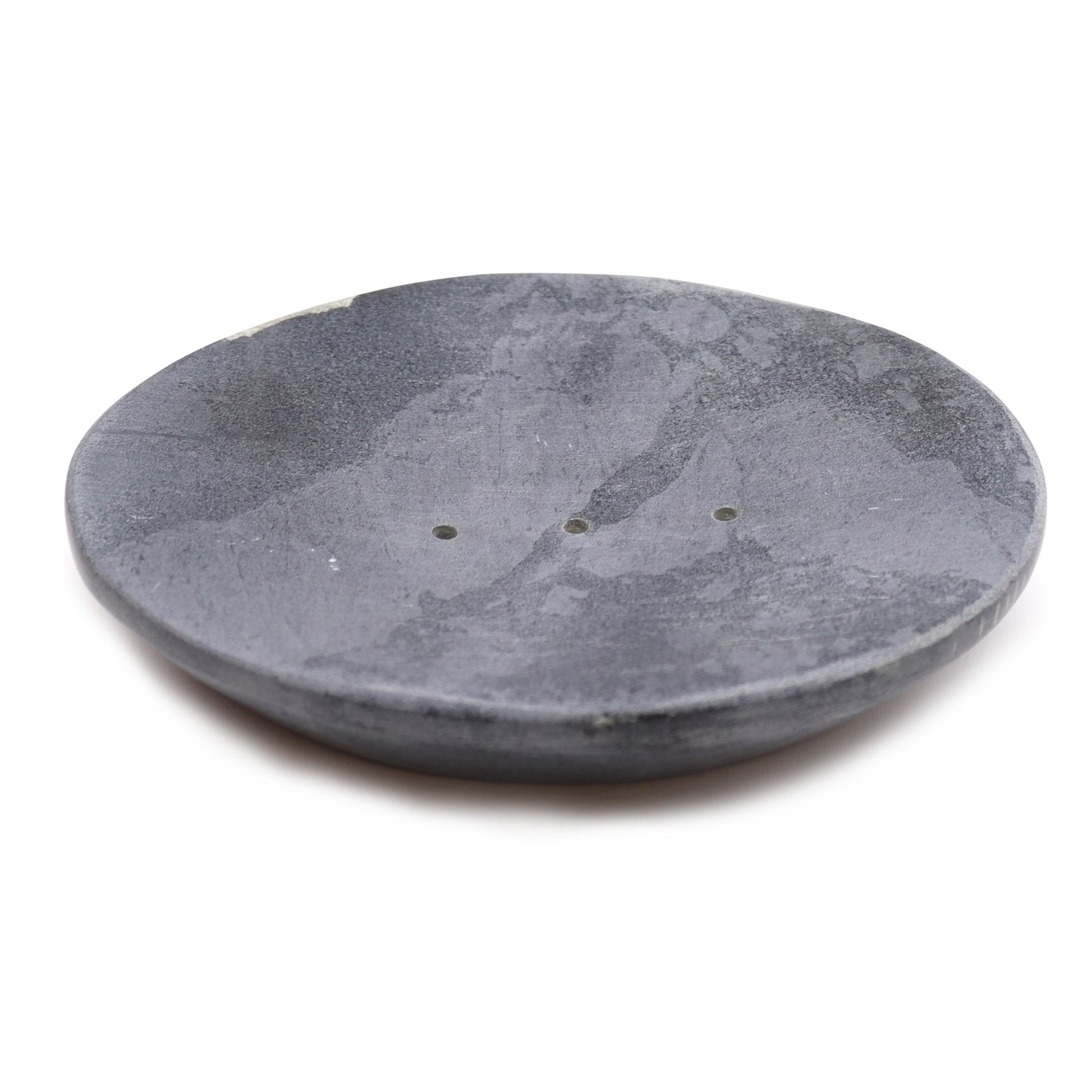 Grey Soapstone Soap Dish 10x12cm- Classic Oval from our luxury stone soap dishes collection