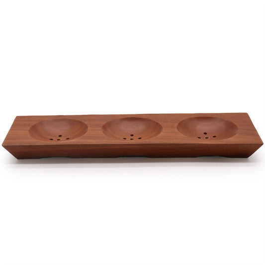 Three Bay Mahogany Soap Dish from our luxury classic mahogany soap dishes collection