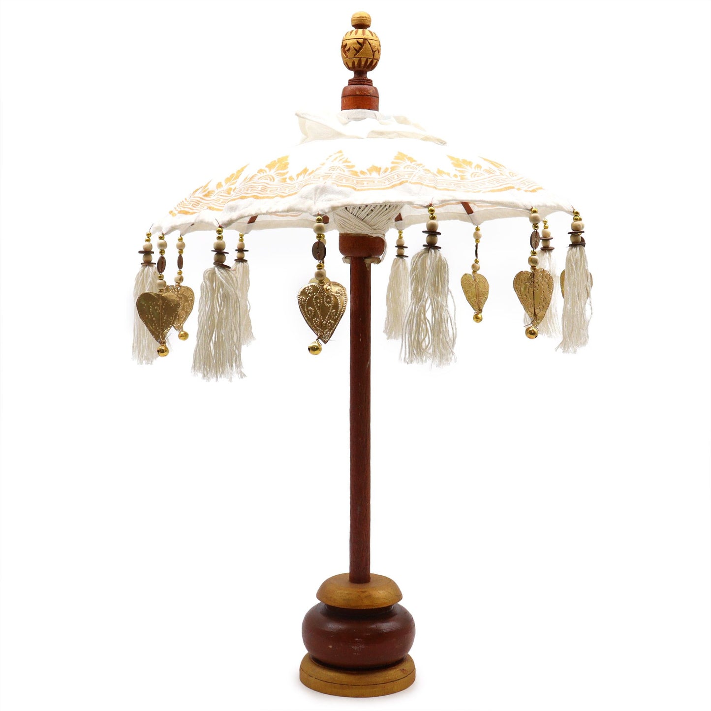 Bali Home Decor Parasol - Canvas - Gold Decor- 40cm lifestyle product photo on neutral background