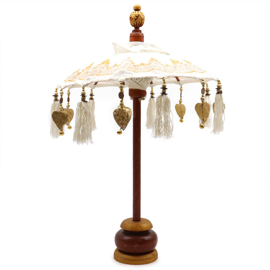 Bali Home Decor Parasol - Canvas - Gold Decor- 40cm lifestyle product photo on neutral background