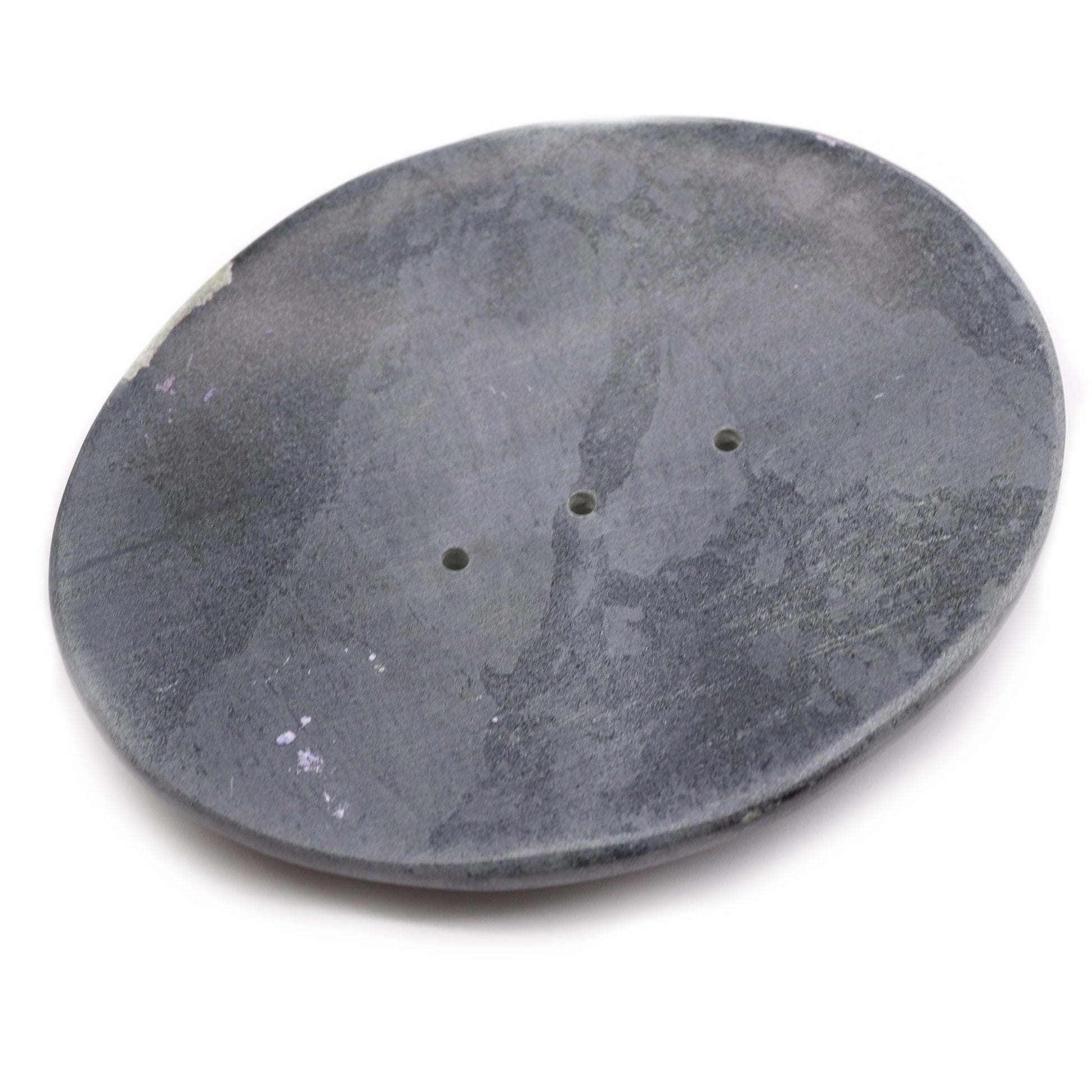 Grey Soapstone Soap Dish 10x12cm- Classic Oval from our luxury stone soap dishes collection