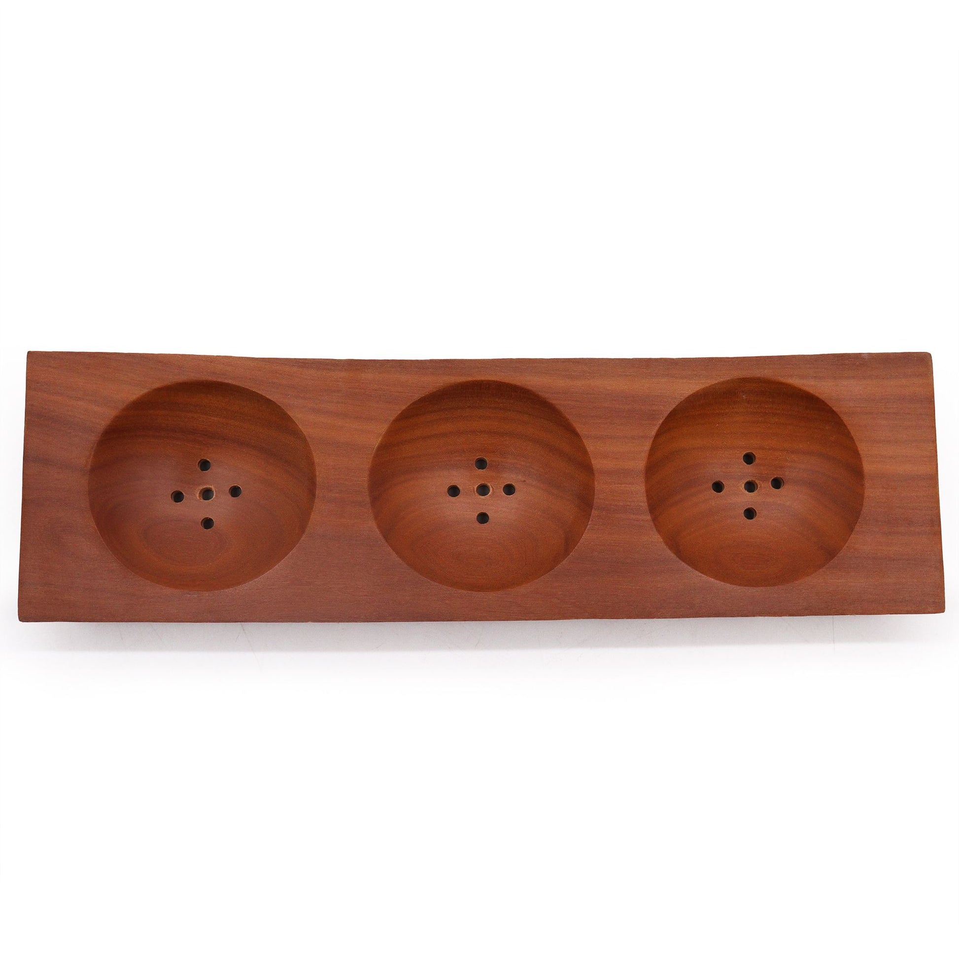 Three Bay Mahogany Soap Dish from our luxury classic mahogany soap dishes collection