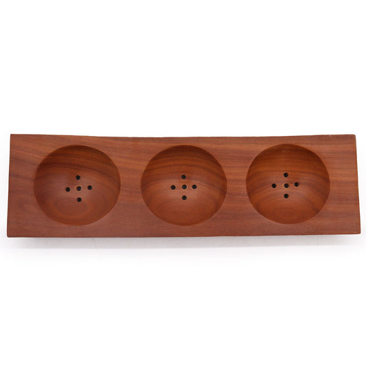 Three Bay Mahogany Soap Dish from our luxury classic mahogany soap dishes collection