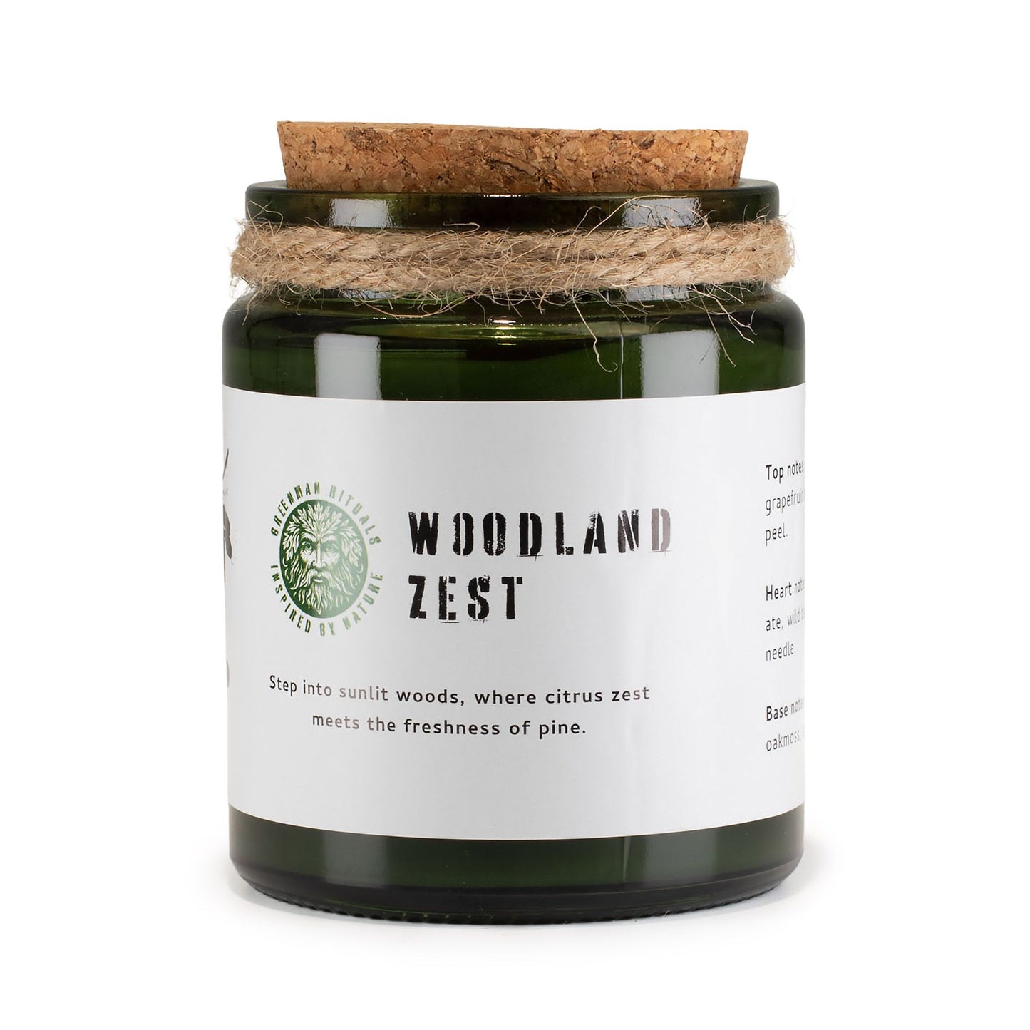 Luxury presentation of the greenman woodwick soy candle woodland zest404 showing the premium artisan packaging and complete set contents
