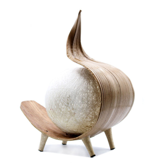Natural Coconut Lamp - Chocolate Twist lifestyle product photo on neutral background
