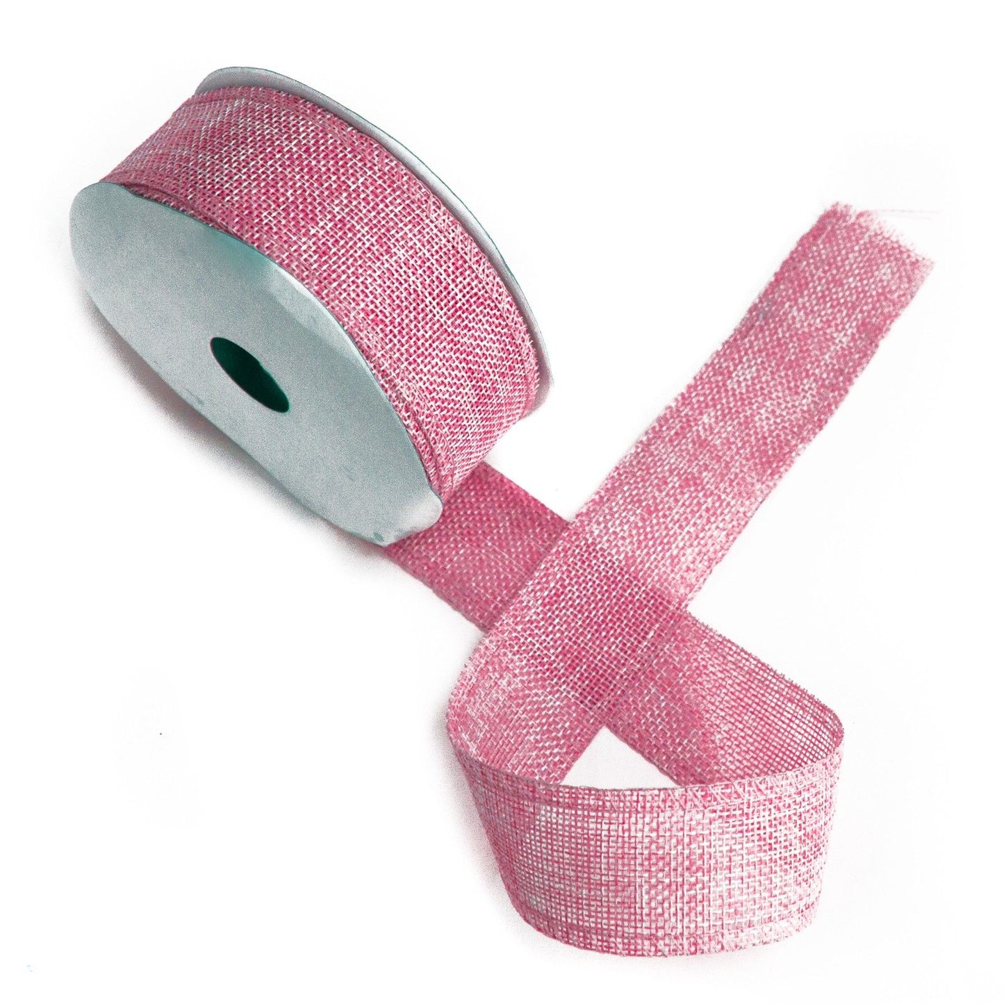 Natural Texture Ribbon 38mm x 20m - Baby Pink lifestyle product photo on neutral background
