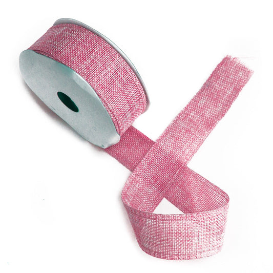 Natural Texture Ribbon 38mm x 20m - Baby Pink lifestyle product photo on neutral background