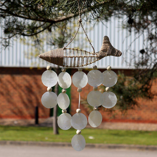 String Fish and Natural Copis Drop from our luxury driftwood chime collection