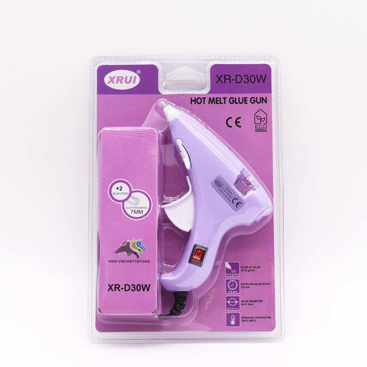 Xrui 30W Mini Hot Glue Gun Hobby (UK plug)  - for 7mm sticks lifestyle product photo on neutral background