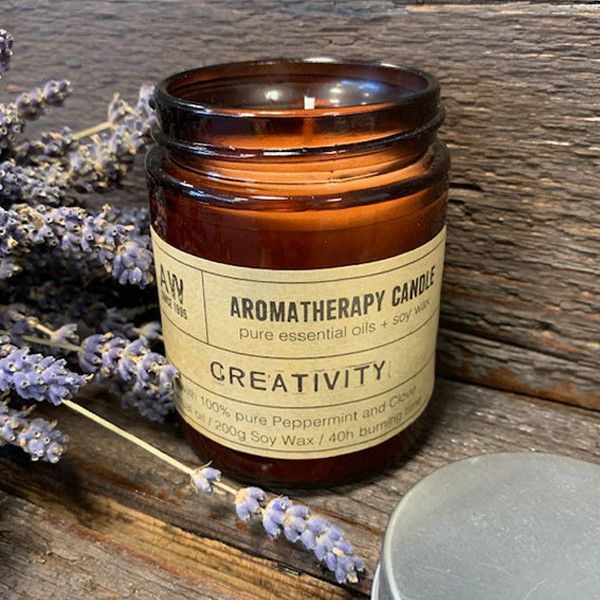 Detailed close up view highlighting the high quality craftsmanship and individual features of the aromatherapy candle creativity472