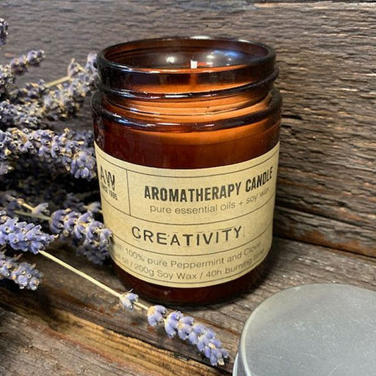 Detailed close up view highlighting the high quality craftsmanship and individual features of the aromatherapy candle creativity472