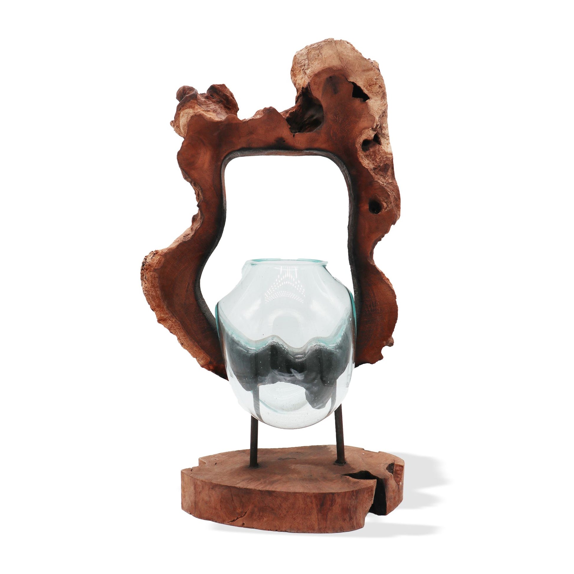 Photo 3 of Molten Glass Hanging Art Vase On Wood Luxury Decor featuring authentic premium craftsmanship.