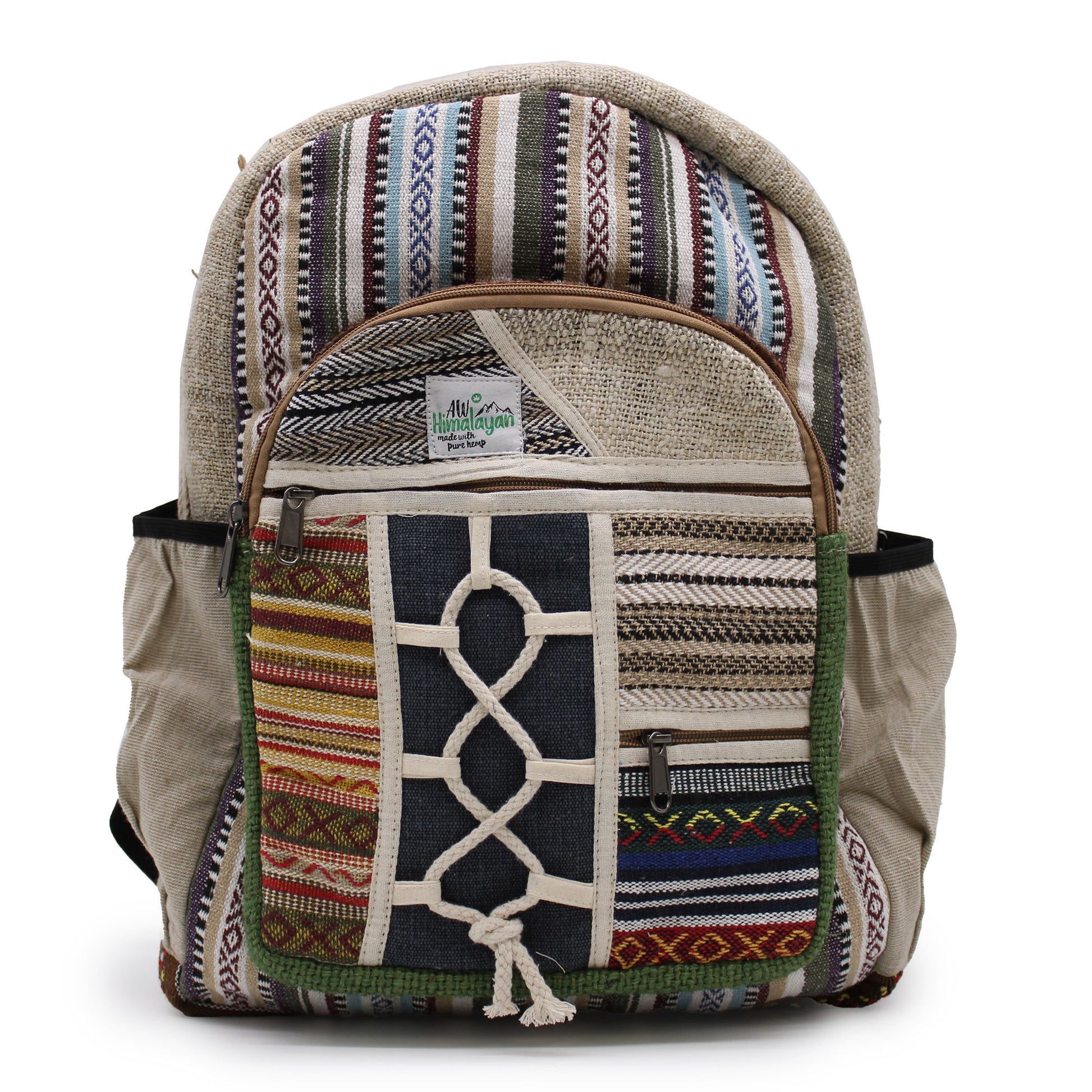 Large Backpack - Rope & Pockets Style lifestyle product photo on neutral background