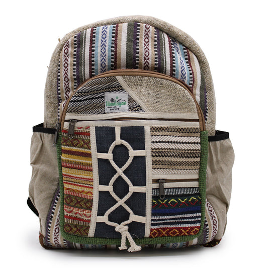 Large Backpack - Rope & Pockets Style lifestyle product photo on neutral background