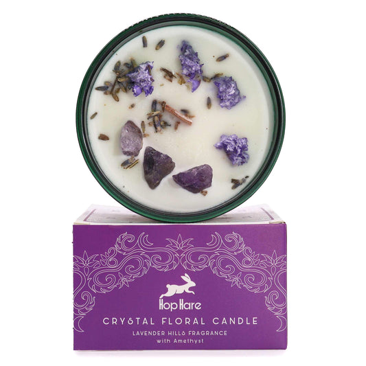 Hop Hare Crystal Magic Flower Candle - The Moon lifestyle product photo on neutral background