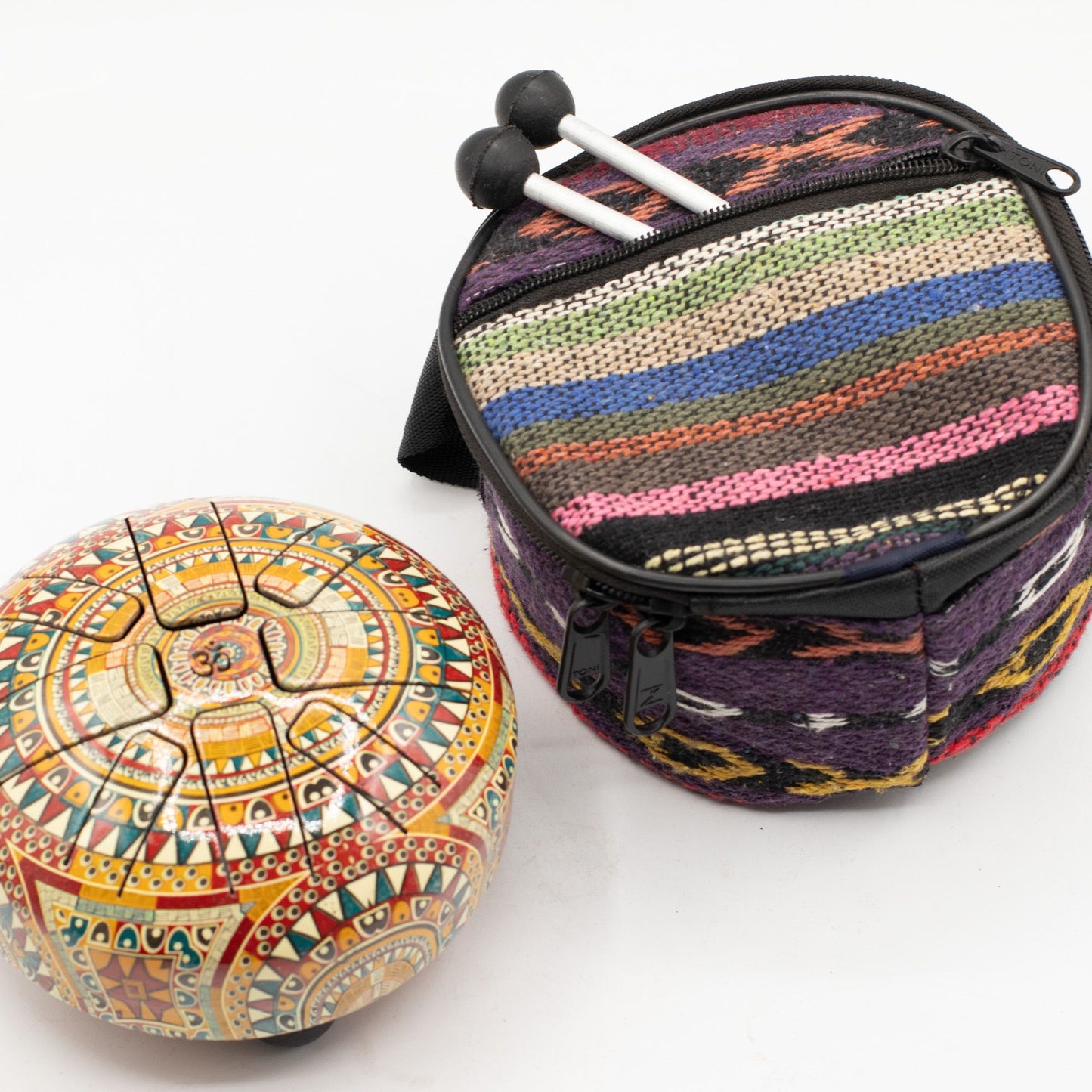 Photo 5 of Small Hapi Drum Om Mandela- 13x9cm Meditation Drum featuring authentic premium craftsmanship.