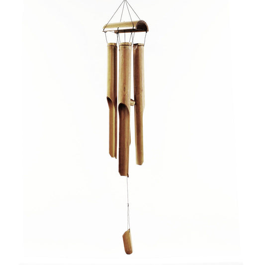 Bamboo Windchime - Natural finish - 4 Large Tubes from our luxury bamboo mountain wind chimes collection