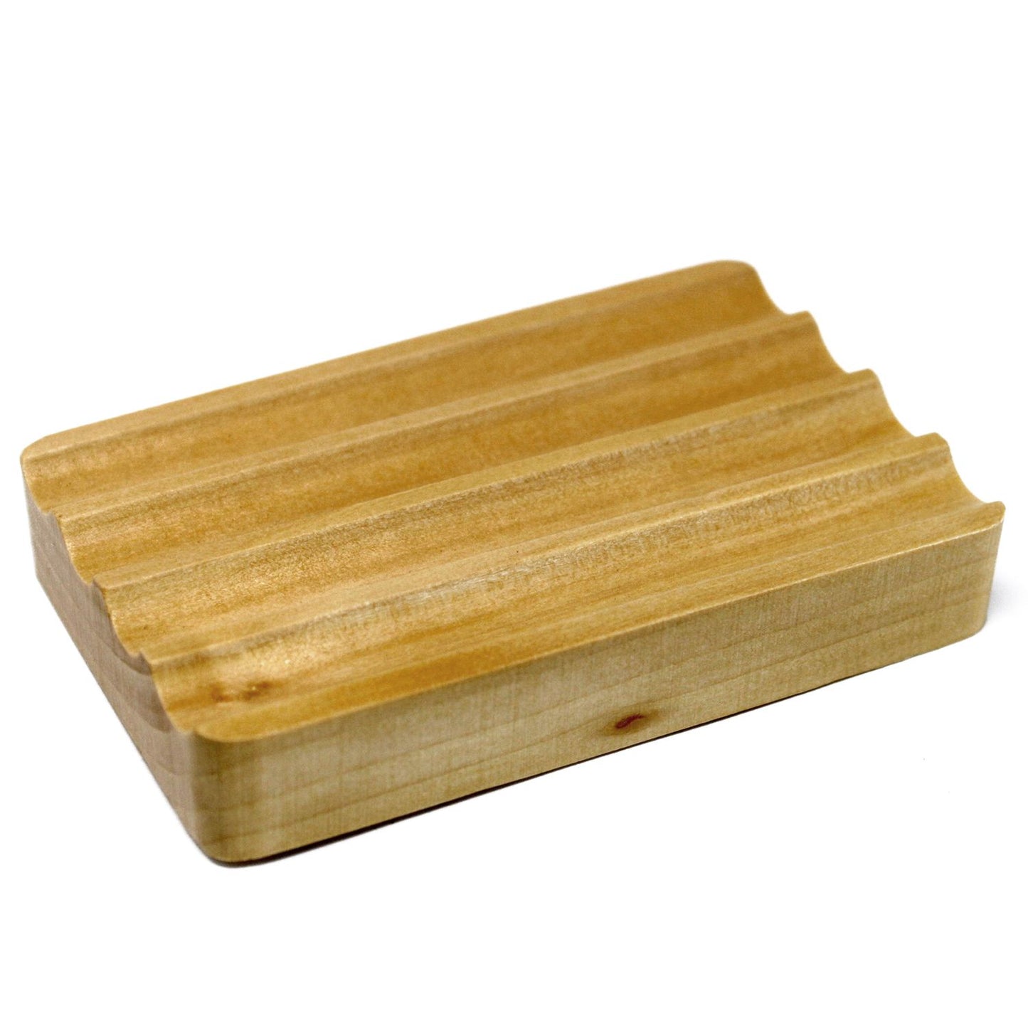 Hemu Wood Soap Dish - Corrugated from our luxury wooden soap dishes collection