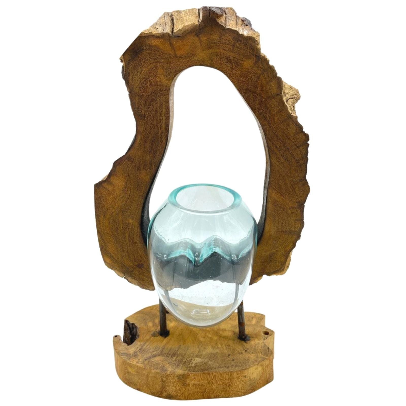 Photo 6 of Molten Glass Hanging Art Vase On Wood Luxury Decor featuring authentic premium craftsmanship.