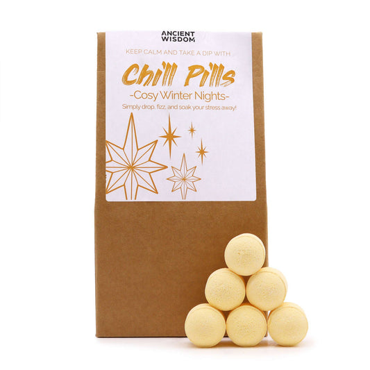Chill Pills Gift Pack 350g - Cosy Winter Nights lifestyle product photo on neutral background