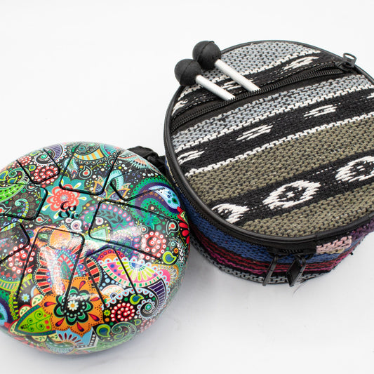 Photo 2 of Low Med Hapi Drum Mandela Leaf- 14x7cm Meditation Drum featuring authentic premium craftsmanship.