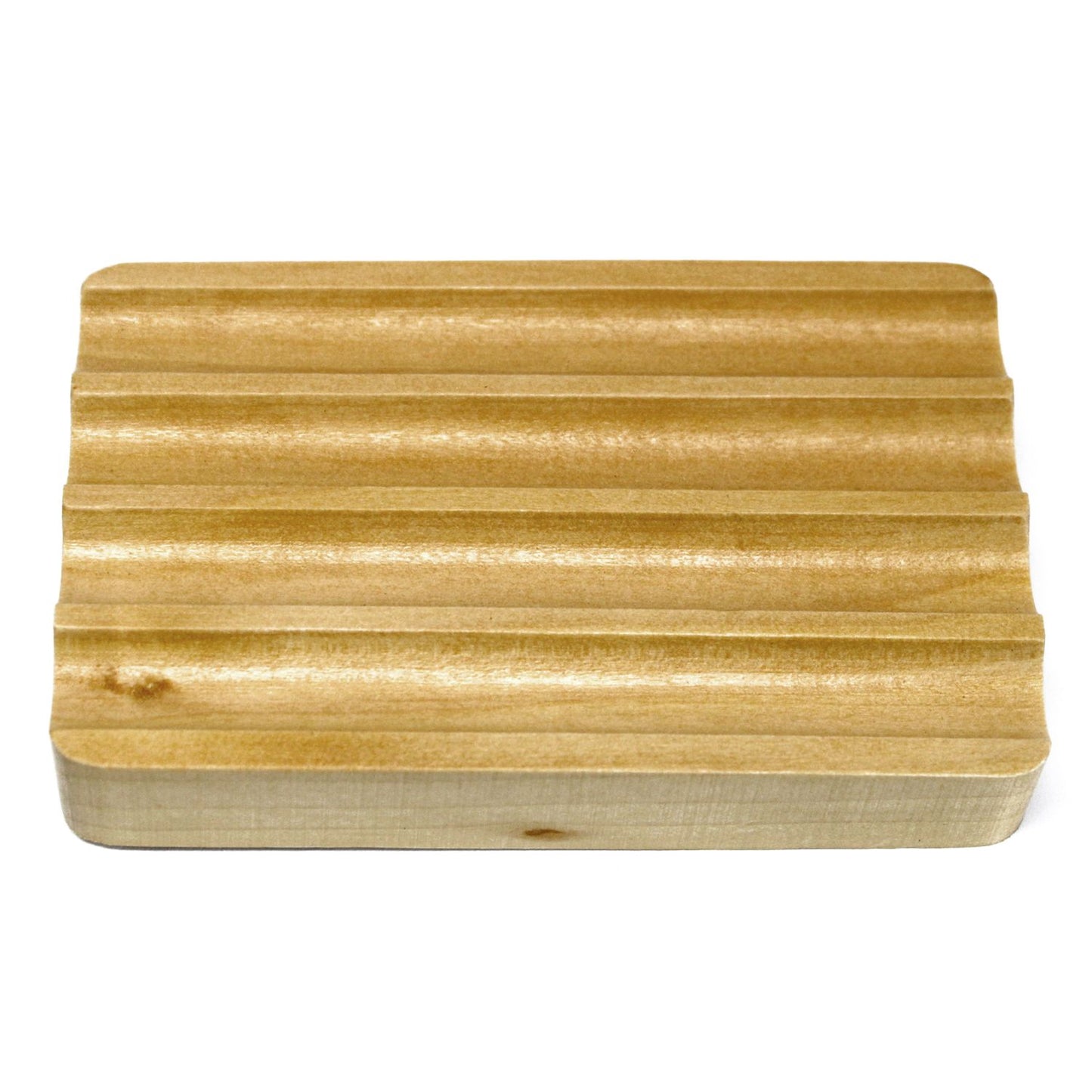 Hemu Wood Soap Dish - Corrugated from our luxury wooden soap dishes collection
