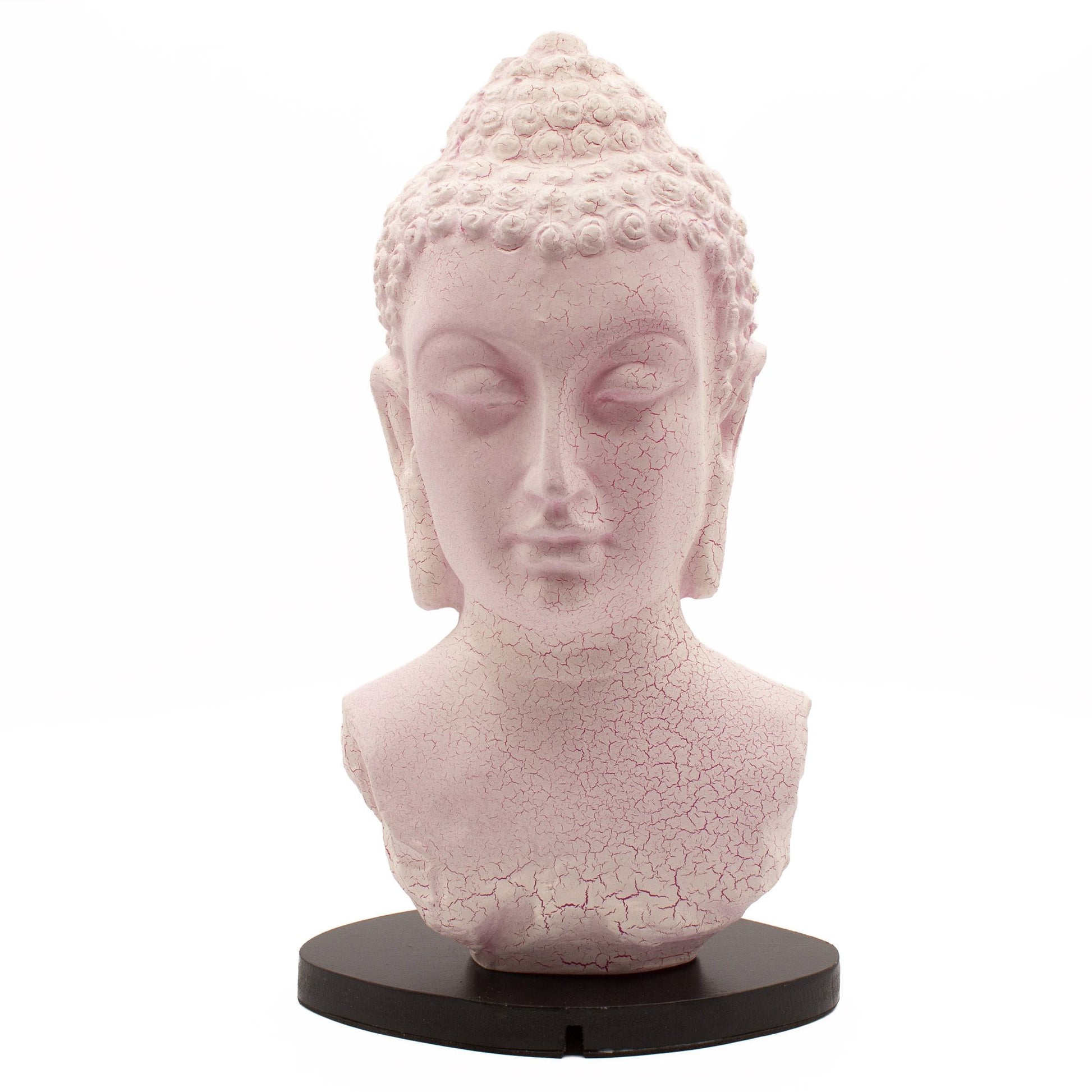 Buddha Bust Lamp Cherry Crackle - Oval stand lifestyle product photo on neutral background