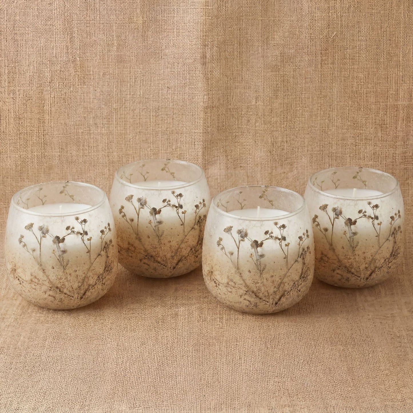 Detailed close up view highlighting the high quality craftsmanship and individual features of the small glass jar candles wildlight woods518