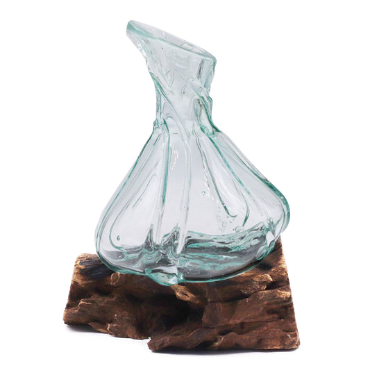 Photo 1 of Molten Glass Fancy Mini Decanter On Wood 24cm Luxury Decor featuring authentic premium craftsmanship.