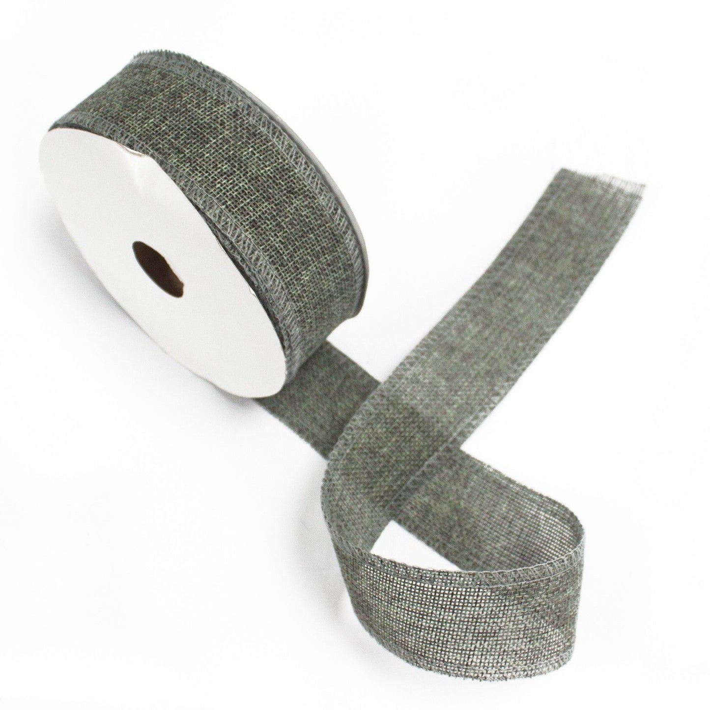 Natural Texture Ribbon 38mm x 20m - Charcoal lifestyle product photo on neutral background