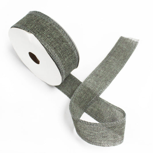 Natural Texture Ribbon 38mm x 20m - Charcoal lifestyle product photo on neutral background