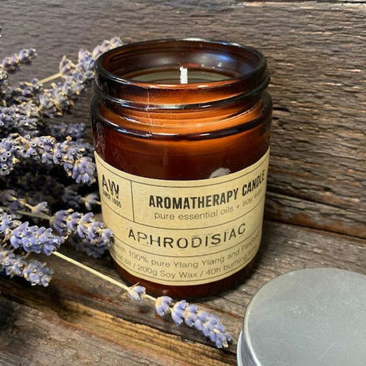 Detailed close up view highlighting the high quality craftsmanship and individual features of the aromatherapy candle aphrodisiac456