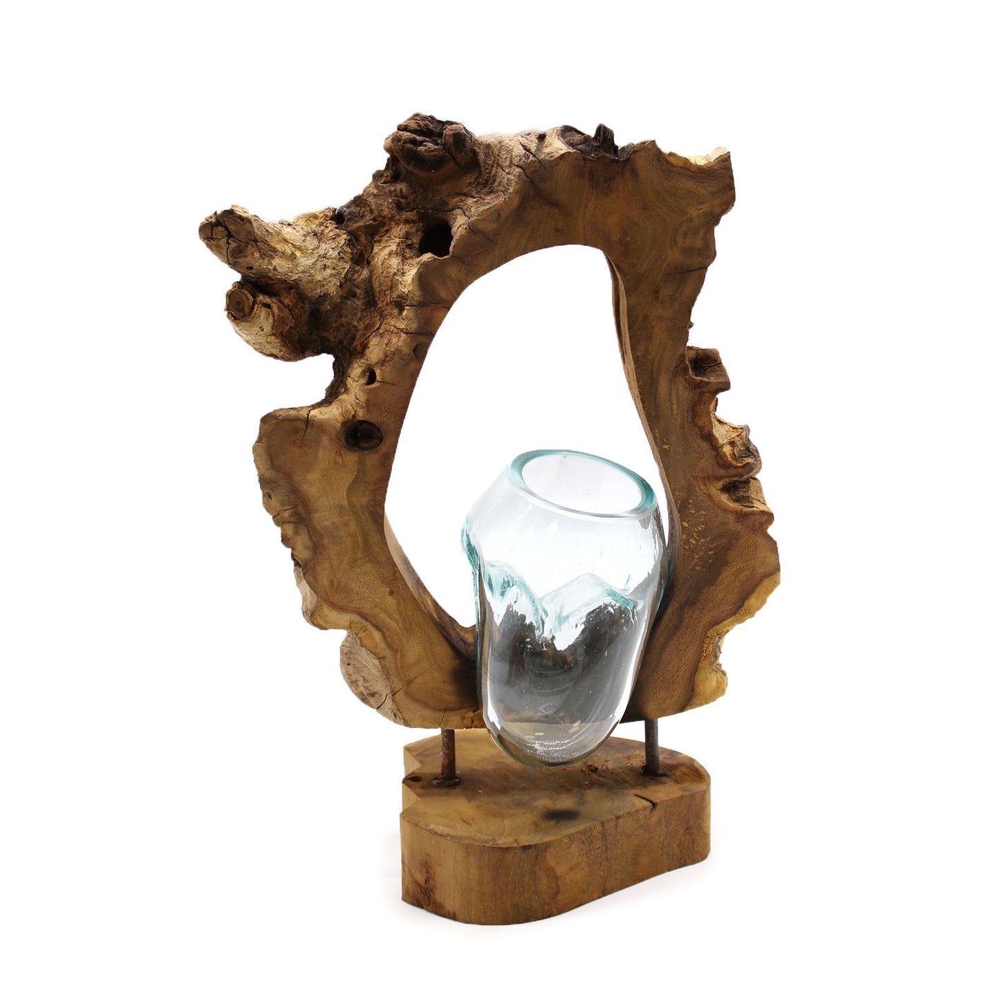 Photo 4 of Molten Glass Hanging Art Vase On Wood Luxury Decor featuring authentic premium craftsmanship.
