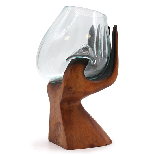 Photo 2 of Carved Hand With Molten Glass Bowl Luxury Decor Premium Edit featuring authentic premium craftsmanship.